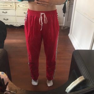 Red checkered sweatpants Clearance